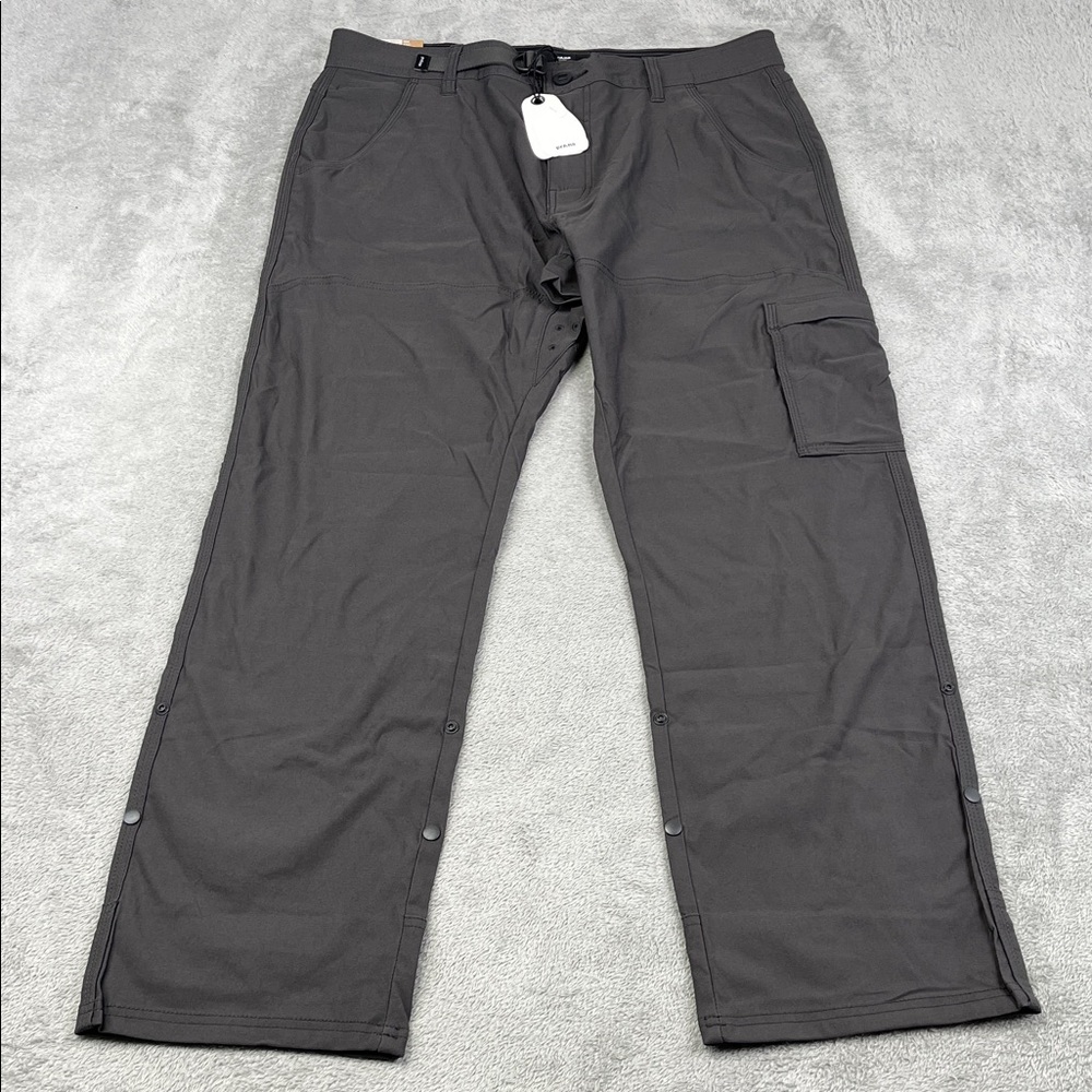 NEW Prana 34/30 Stretch Zion II Men's Dark Iron‎ Cargo Hiking Pants